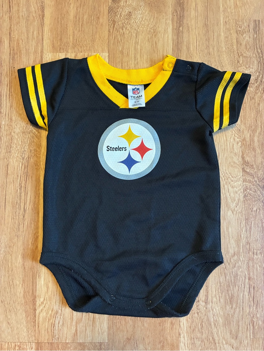 NFL Black and Yellow Pittsburgh Steelers Baby Jersey Onesie